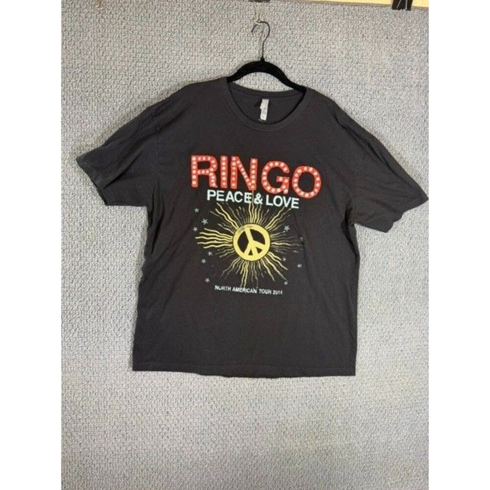 Ringo Starr Peace & Love North America Concert Tour 2014 Tshirt Black XL